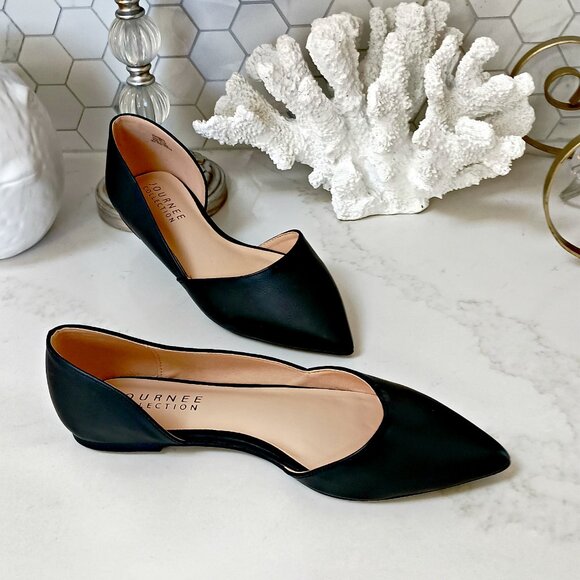 Journee Collection Shoes - Journee Collection Black Pointed D'Orsay Flats